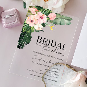 Tropical Floral Bridal Luncheon Brautparty Acryleinladungen