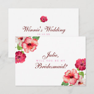 Tropical Floral Bridesmaid Card Einladung