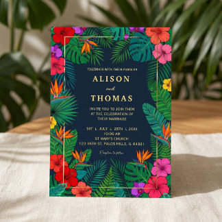 Tropical Floral Design | Hibiscus & Greenery Einladung