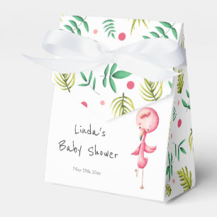 Tropical Floral Flamingo Baby Dusche Personalisier Geschenkschachtel