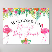 Tropical Floral Flamingo Baby Duschzeichen