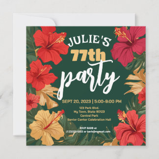 Tropical Floral Geburtstag Einladung individuell a