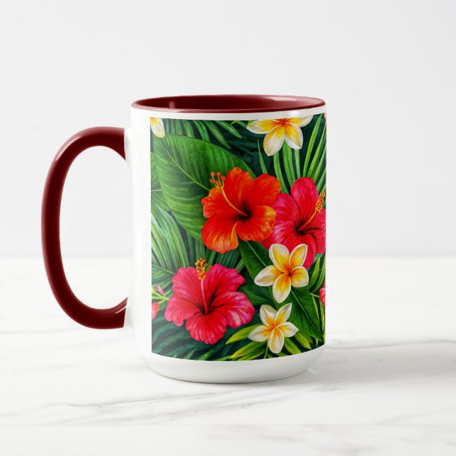 Tropical Floral Gift Tasse (Links)