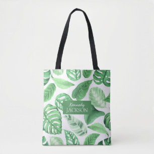 Tropical Floral Green Blätter Greenerity Monogram