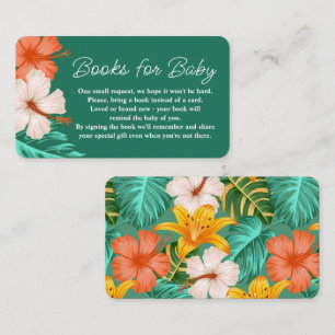 Tropical Floral Hawaiian Aloha Baby Buy Request Begleitkarte