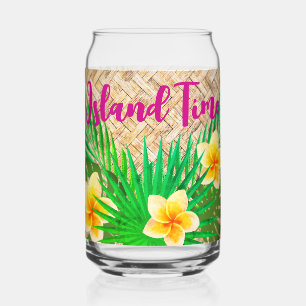 Tropical Floral Island Time Rattan Dosenglas