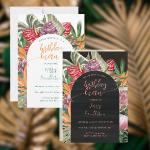 Tropical Floral Luau Birthday Einladung