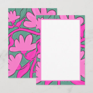 Tropical Floral Motif Flat Thank You Card Dankeskarte