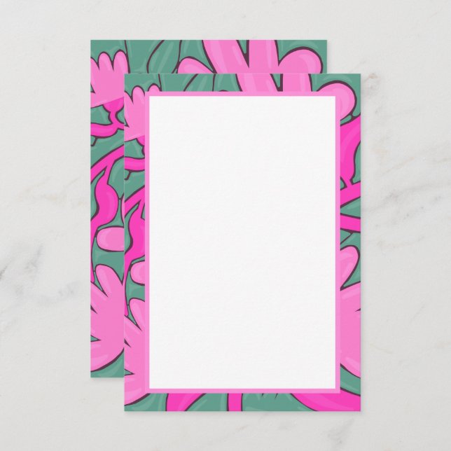 Tropical Floral Motif Flat Thank You Card Dankeskarte (Vorne/Hinten)