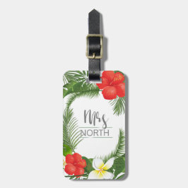 Tropical Floral Mrs. Bride ID475 Gepäckanhänger