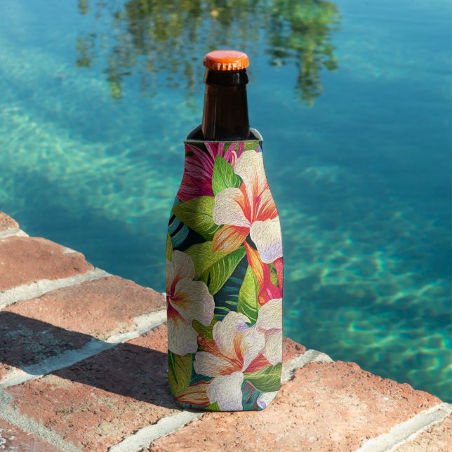 Tropical Floral Oil Painting Style Flaschenkühler (In Situ Pool)