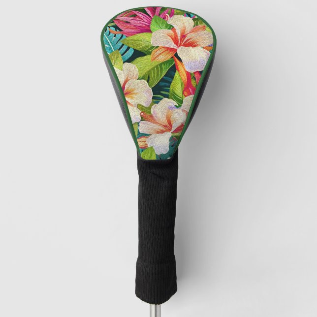 Tropical Floral Oil Painting Style Golf Headcover (Vorderseite)