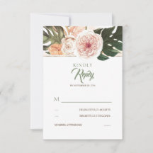 Tropical Floral Palm Blätter Wedding RSVP