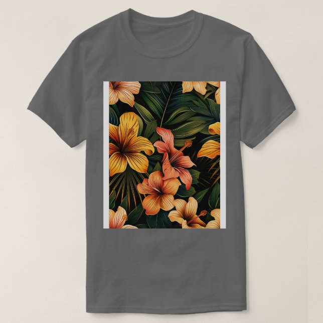 Tropical Floral Pattern TShirt (Design vorne)