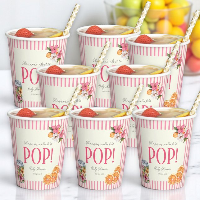 Tropical Floral POP! Baby Shower Paper Cups Pappbecher (Von Creator hochgeladen)
