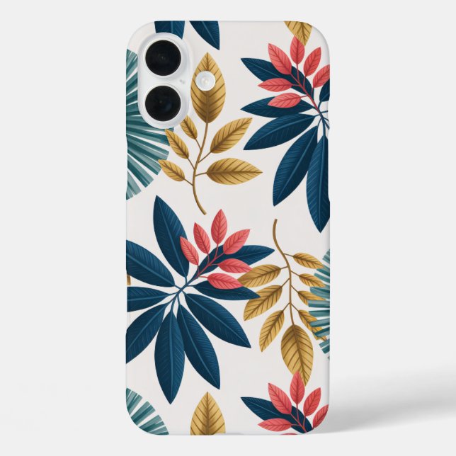 Tropical Floral Retro Leaves Phone Case (Rückseite)