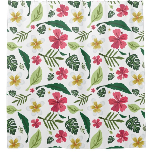 Tropical Floral Shower Curtain Duschvorhang (Vorderseite)