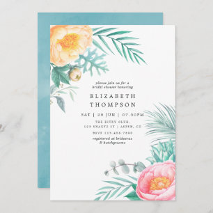 Tropical Floral Summer Brautparty Einladung