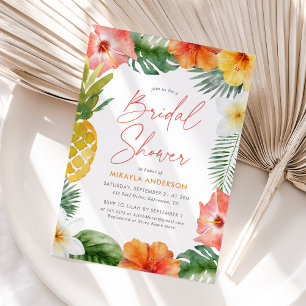 Tropical Floral Summer Brautparty Einladung