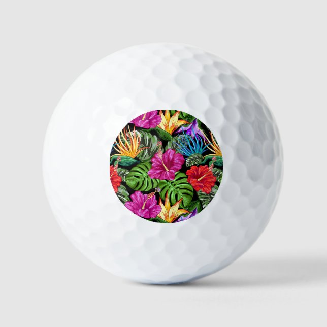 Tropical Floral Summer Movie Muster Golfball (Vorderseite)