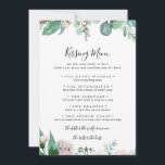 Tropical Floral Wedding Kissing Menu Game Card<br><div class="desc">Diese tropische,  blumengeschmückte Spielkarte eignet sich hervorragend für einen modernen Hochzeitsempfang. Die illustrierten Blume sind weiß,  gelb,  rosa,  rot,  mit schönen,  grün grün grün Blätter,  die Eleganz inspirierend.</div>
