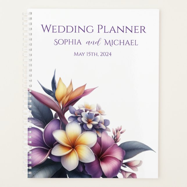 Tropical floral-Wedding-Planner Planer (Vorderseite)