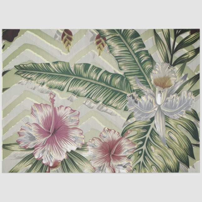 Tropical Florals Decoupage Seidenpapier (Vorderseite)