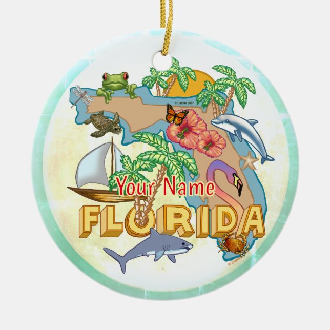 Tropical Florida Keramik Ornament (Vorne)