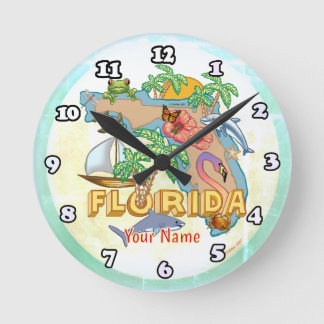 Tropical Florida Runde Wanduhr