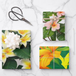 Tropical Flower Geschenkpapier Set