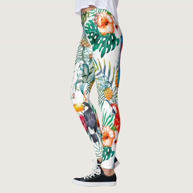 Tropical Flowers and Toucan  Leggings (Links)