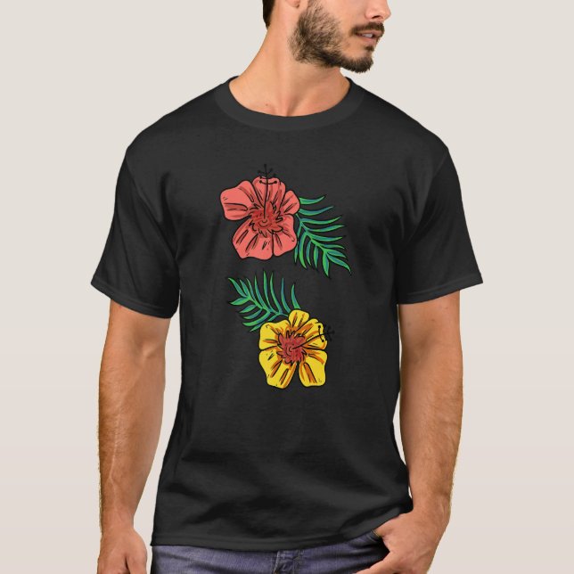 Tropical Flowers Plants T-Shirt (Vorderseite)