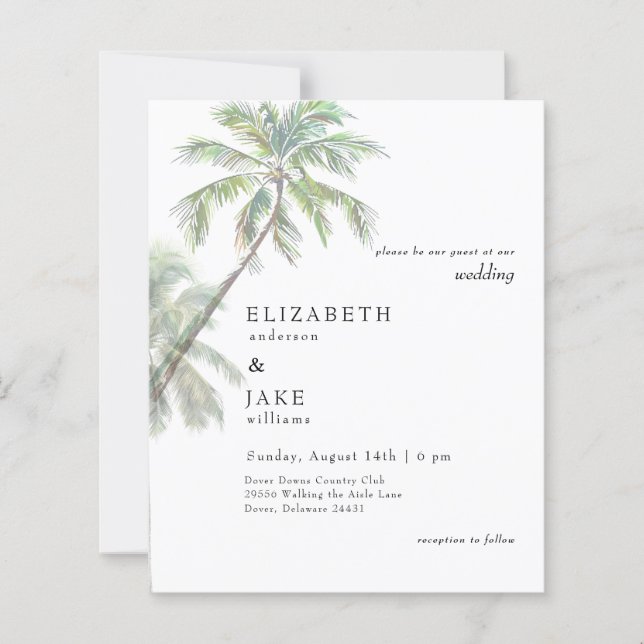 Tropical Foliage Budget Palm Tree II Hochzeit (Vorderseite)
