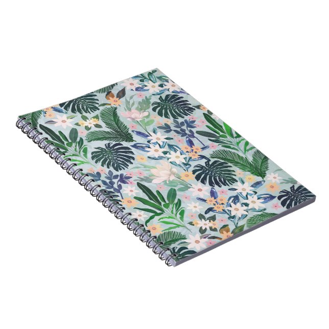 Tropical Foliage Floral Pattern Notizblock (Rechte Seite)