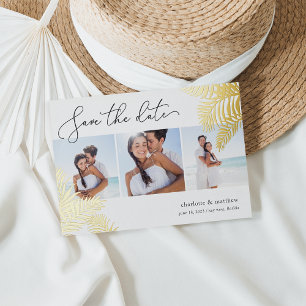 Tropical Foliage Foto Collage Save the Date Folieneinladung