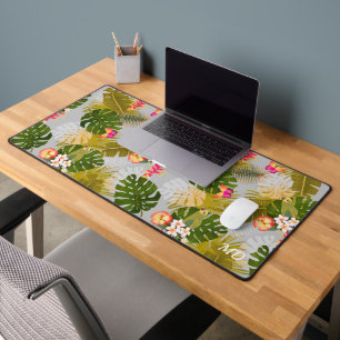 Tropical Foliage Garden Grau Schreibtischunterlage
