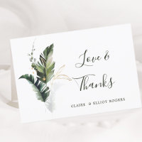 Tropical Foliage Green Wedding Vielen Dank geklapp