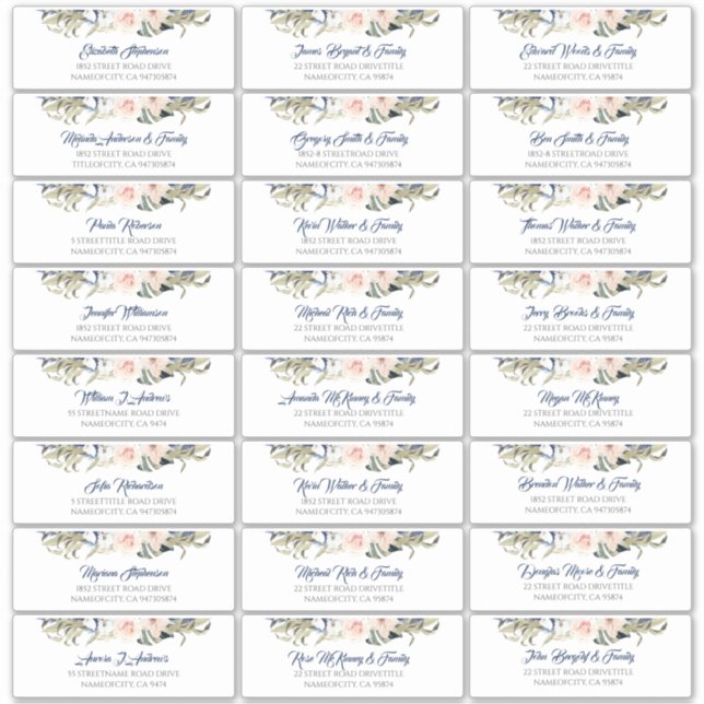 Tropical Foliage Guest Names Address Labels (Vorderseite)