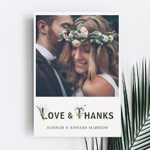 Tropical Foliage Letter Foto Danke Karte