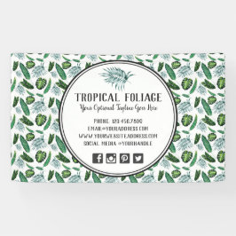 Tropical Foliage Palm Blätter & Grüne Wasserfarbe Banner