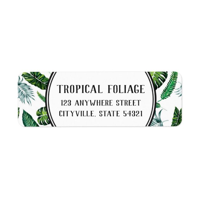 Tropical Foliage Palm Blätter Pflanze Rücksendeadr (Vorne)