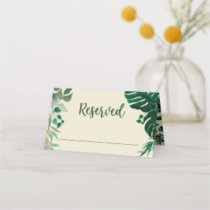 Tropical Foliage Trendy Reservierte Seating Weddin Platzkarte
