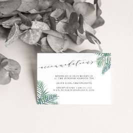 Tropical Foliage Wedding Hotel Unterkunftskarten Begleitkarte