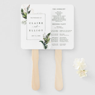 Tropical Foliage Wedding Program Fächer