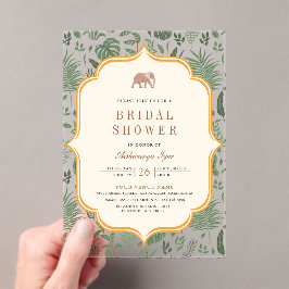 Tropical Forest Elephant Indian Bridal Shower Acryleinladungen
