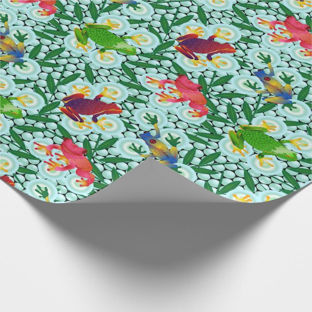 Tropical Frogs Bamboo Geschenkpapier (Ecke)