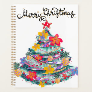 Tropical Frohe Weihnachtsbaum T - Shirt zu Planer