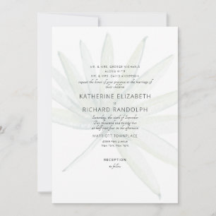 Tropical Frond White beide Eltern Hochzeit Einladung