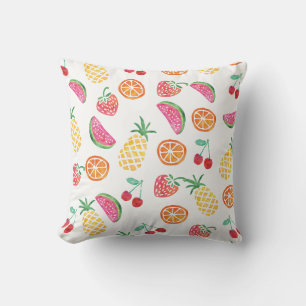 Tropical Fruit Aquarell farbiges Kissen