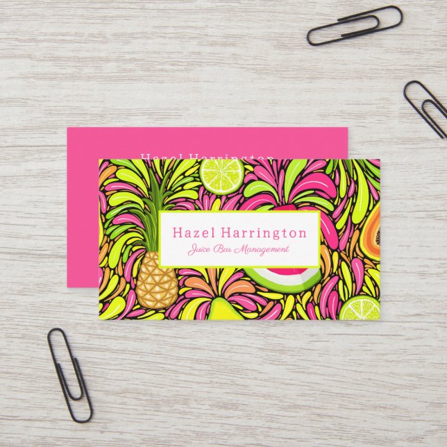 Tropical Fruit Business Cards farbenfroh nach Kund Visitenkarte (Vorderseite/Rückseite Beispiel)